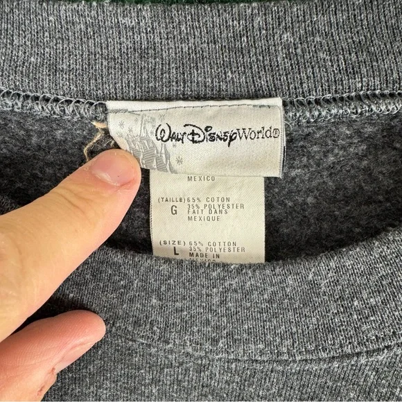 Vintage Scared Mickey Mouse Sweater Disney Wraparound Print Gray Size Large - Picture 2 of 8